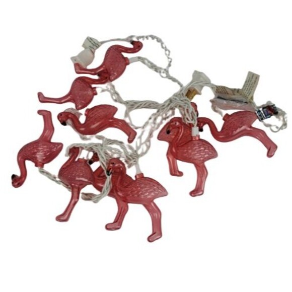 Vtg Blow Mold Pink Flamingo String Lights Indoor Unique Target Tropical Party - Picture 1 of 5